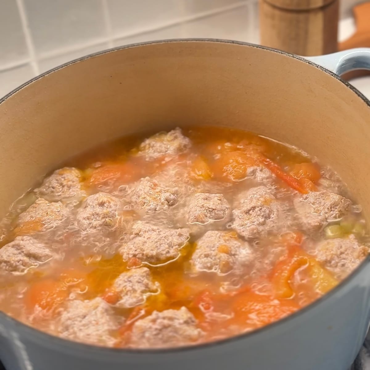 Tomato Soup with Pork Meatballs