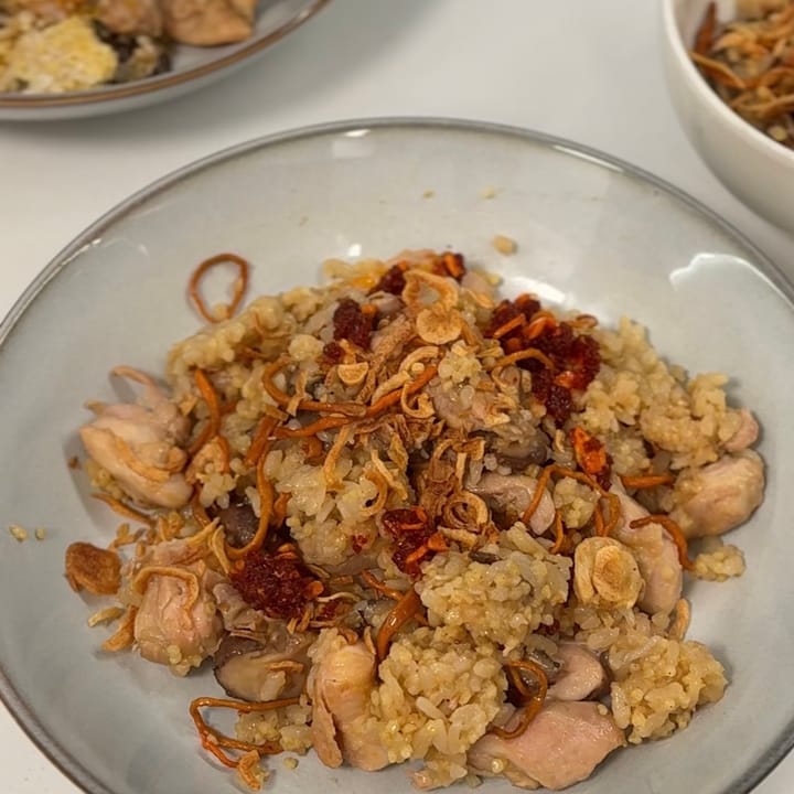 Rice Cooker Cordyceps Flower Chicken Rice with Mushrooms